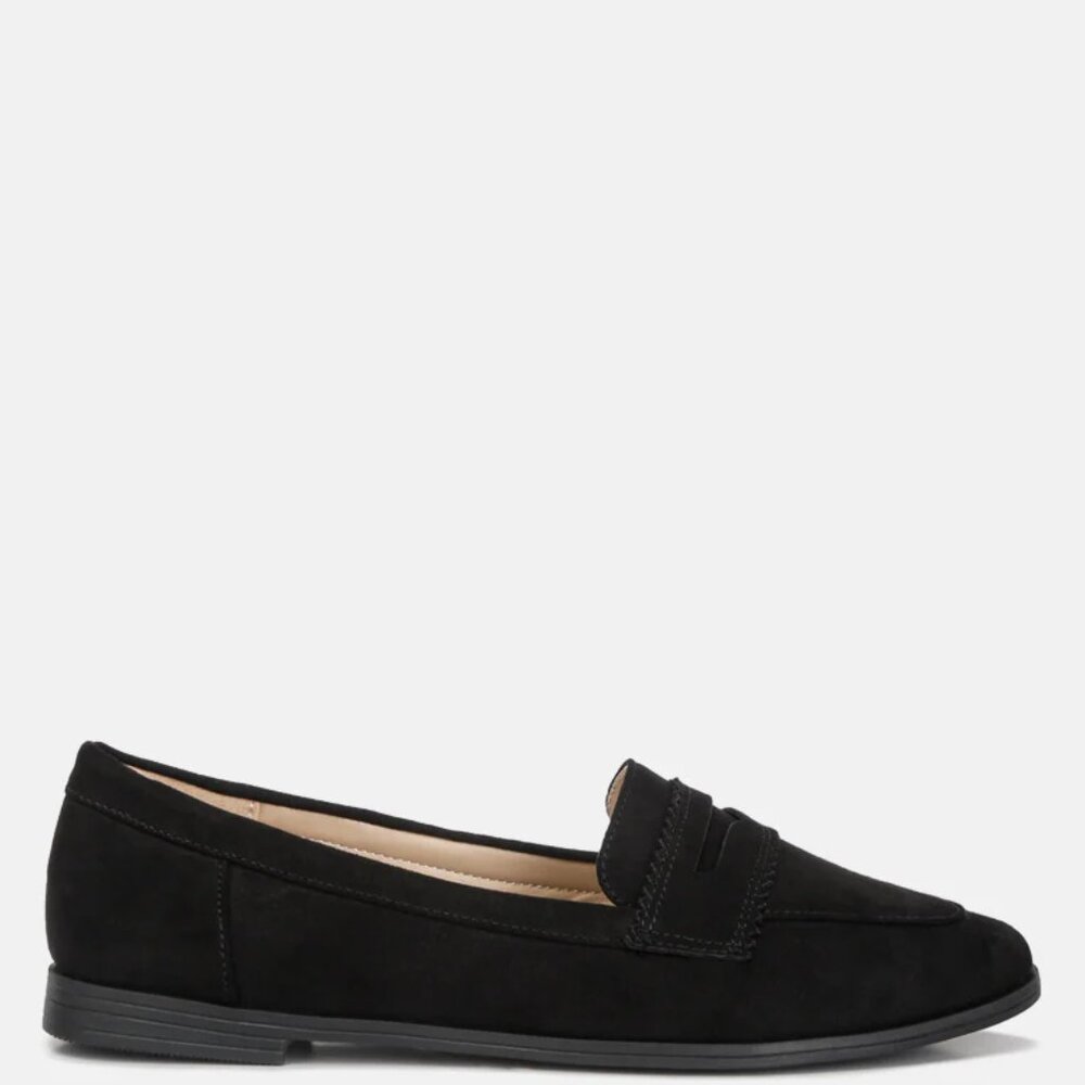 London Rag Black Pippa Suede Flat Loafers/NIB/9 - Picture 2 of 11